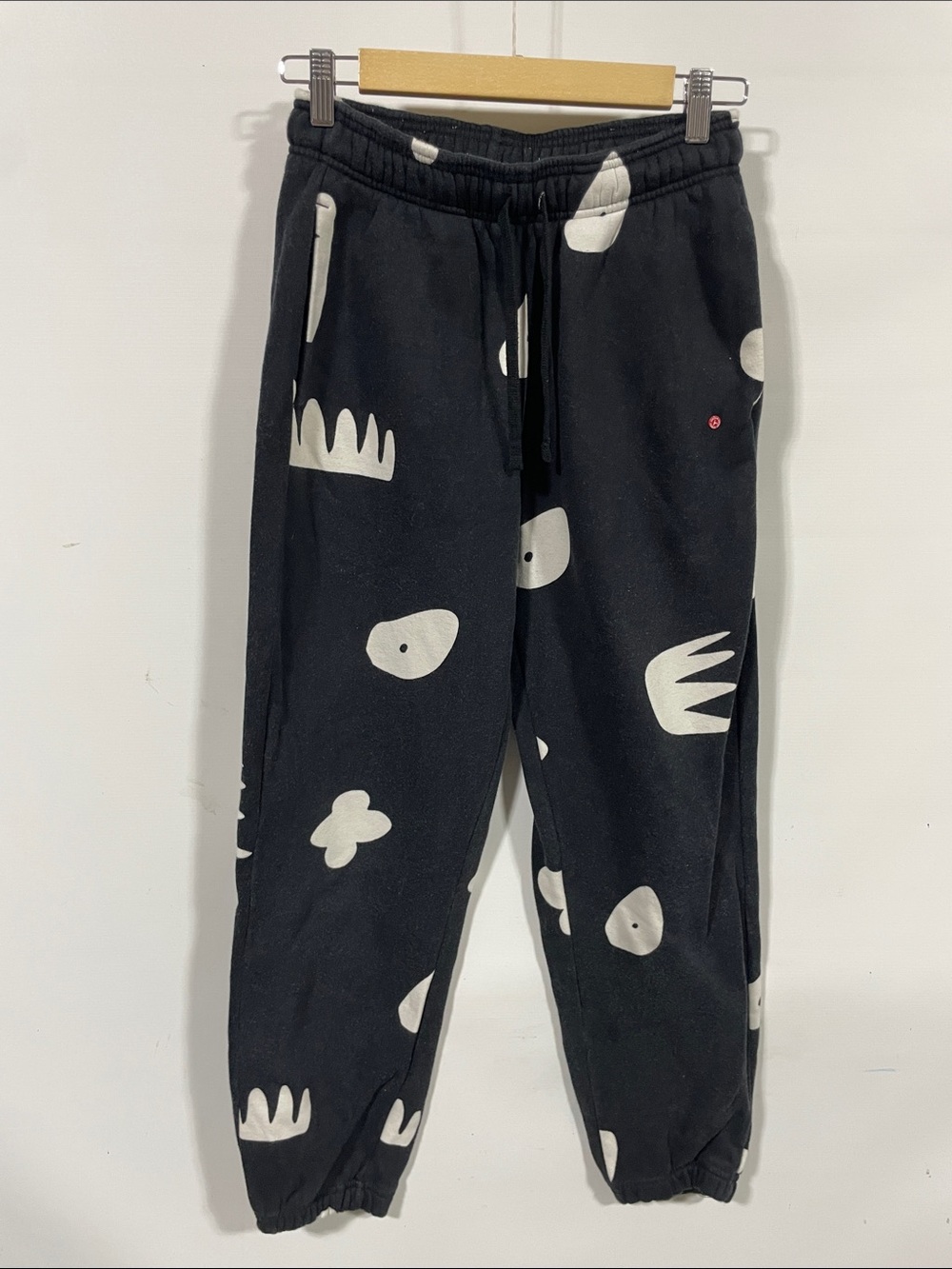 Jordan Black Joggers with White Abstract Print